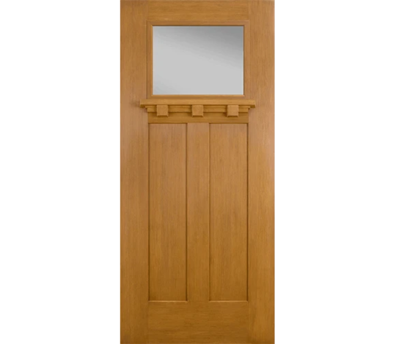 Meredith Craftsman Light Fiberglass Entry Door